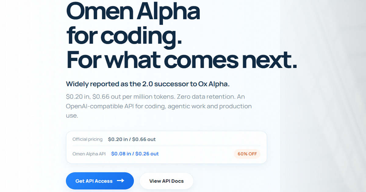 Omen Alpha Benchmarks — Coding Scores, Cost & Speed